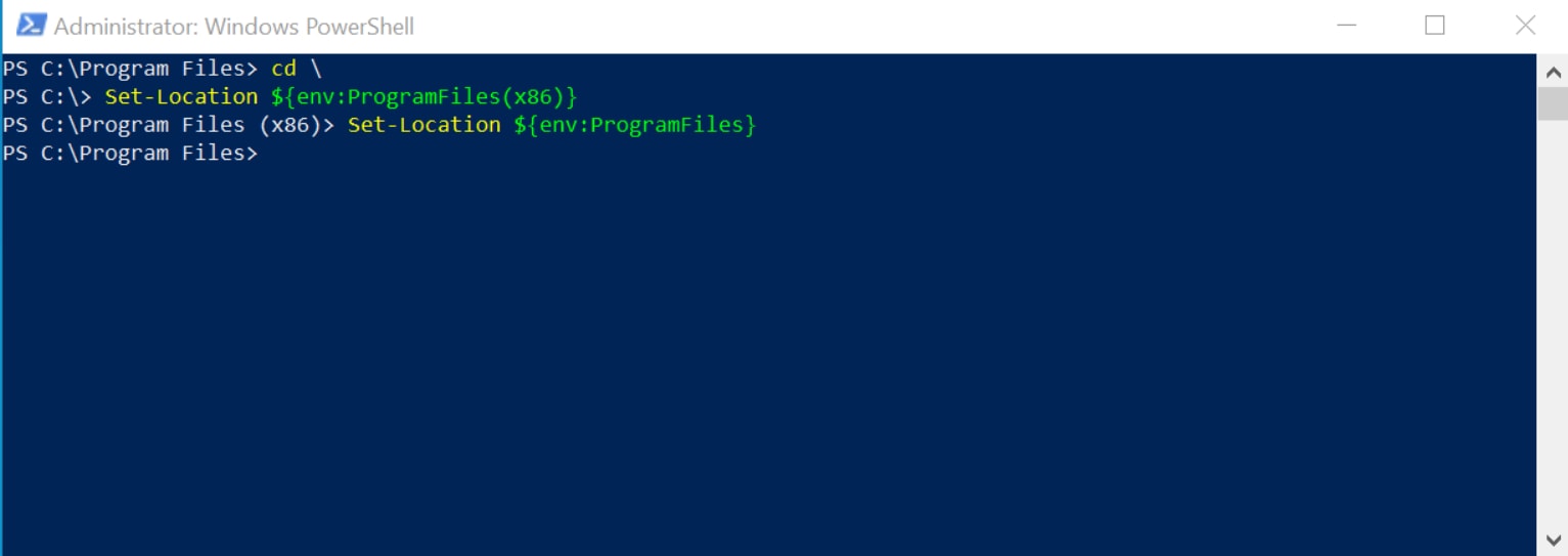 8) How to Change PowerShell Directory to Program Files